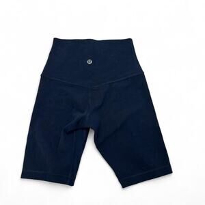 Lululemon Navy Blue Align 6” Shorts Womens Size 2 (wolf logo added)